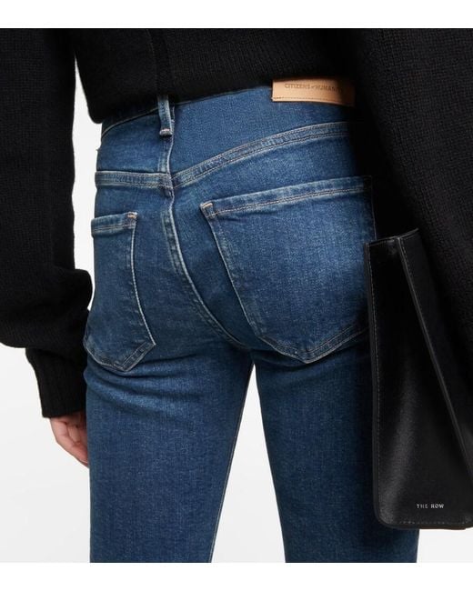 Citizens of Humanity Blue Ella Mid-Rise Cropped Slim Jeans