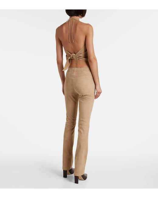 Stouls Natural Jp Long Suede Flared Pants