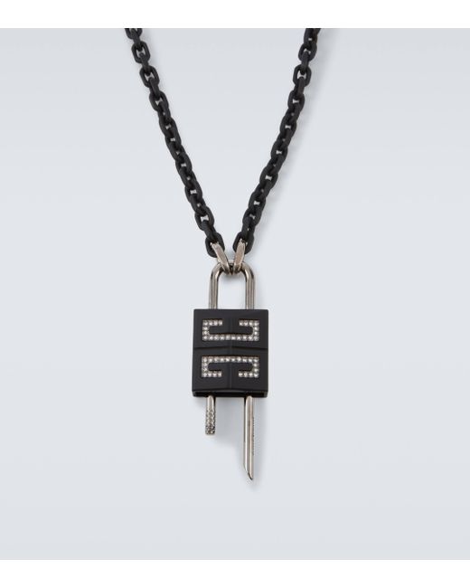 Givenchy: Gold 4G Padlock Necklace | SSENSE