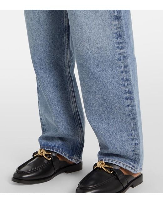 Agolde Blue V-Waist Baggy Straight Jeans