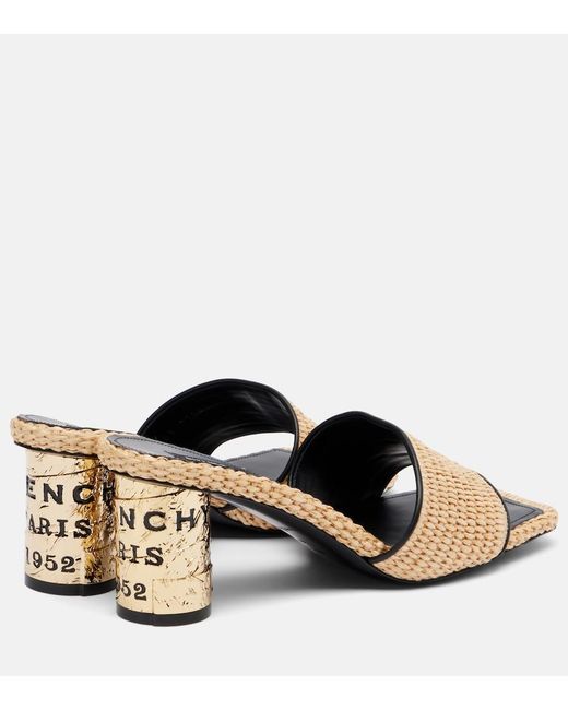 Givenchy Natural Tape Leather-Trimmed Mules