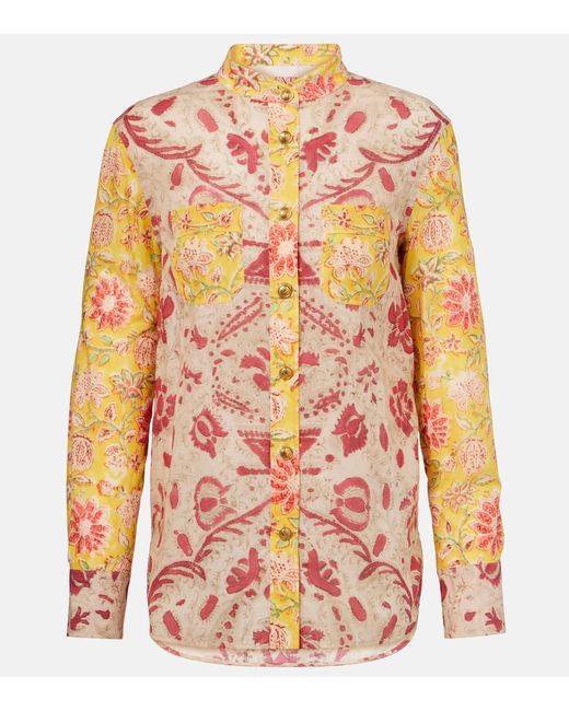 Valentino Orange Paisley Cotton Shirt
