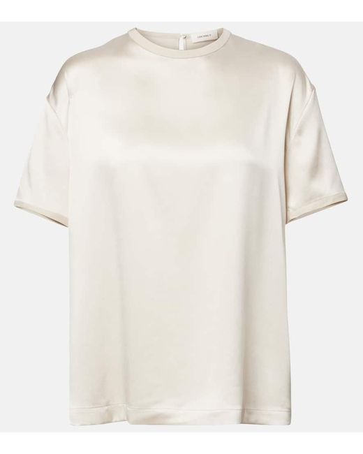 Lisa Yang White T-Shirt Aus Seidensatin