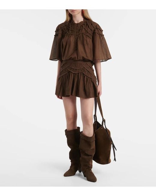 Isabel Marant Brown Minirock Ceola Aus Einem Baumwollgemisch