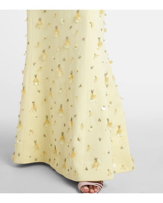 Jonathan Simkhai Metallic Briella Embellished Crepe Gown