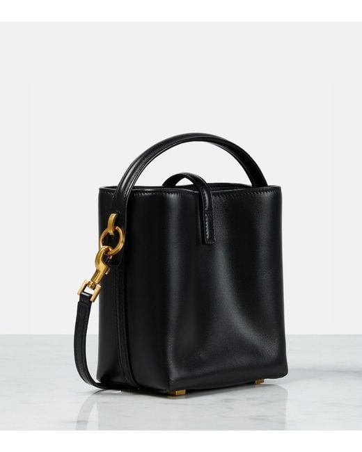Saint Laurent Black Le 5 À 7 Mini Leather Bucket Bag