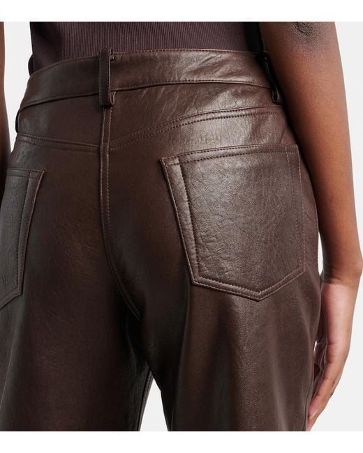 Magda Butrym Brown Leather Straight Pants