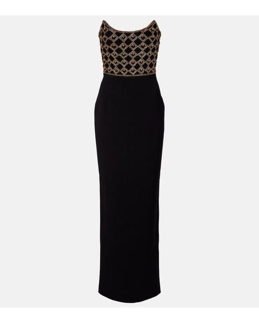Rebecca Vallance Black Vesper Embellished Corset Gown