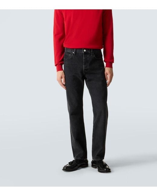 FRAME Black The Straight Mid-Rise Straight Jeans for men