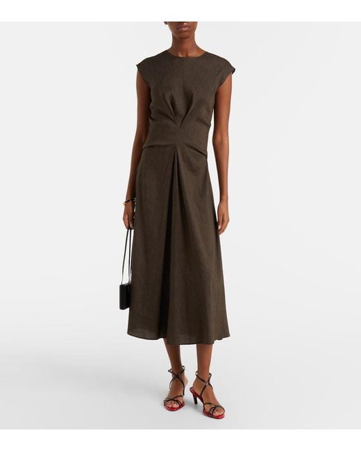 Proenza Schouler Black Label Miranda Linen-Blend Midi Dress