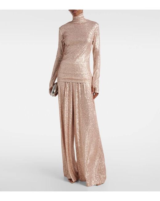 Norma Kamali Pink Top Mit Pailletten