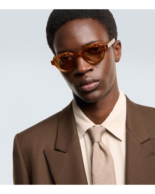 Jacques Marie Mage Brown Kellerman Round Sunglasses for men