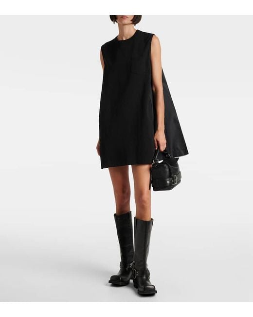 Sacai Black Paneled Minidress