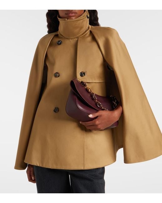 Loewe Natural Caped Double-Breasted Cotton Gabardine Jacket