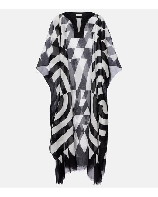 Dries Van Noten Black Printed Cotton Kaftan