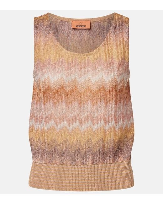 Missoni Brown Zigzag Lame Top