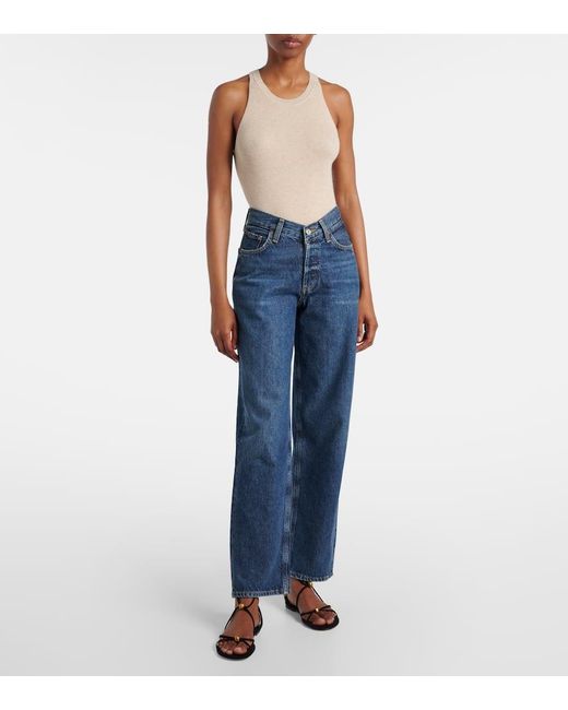Agolde Blue V-Waist Baggy Straight Jeans