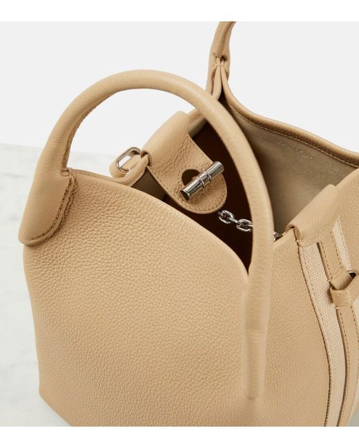 Loro Piana Natural Bale Small Leather Tote Bag