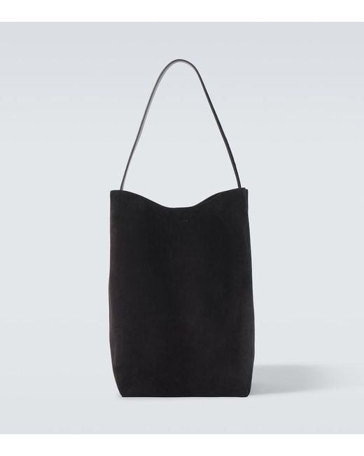 The Row Black N/S Park Large Suede Tote Bag for men