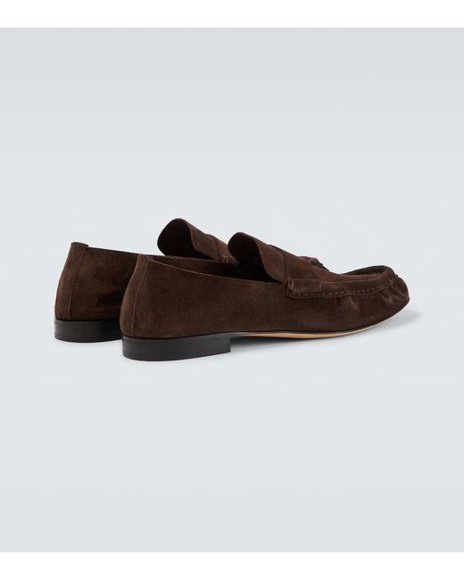 The Row Loafers Aus Veloursleder in Brown für Herren