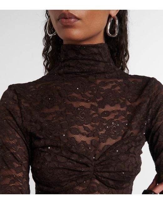 Bananhot Black Francisca Floral Lace Minidress