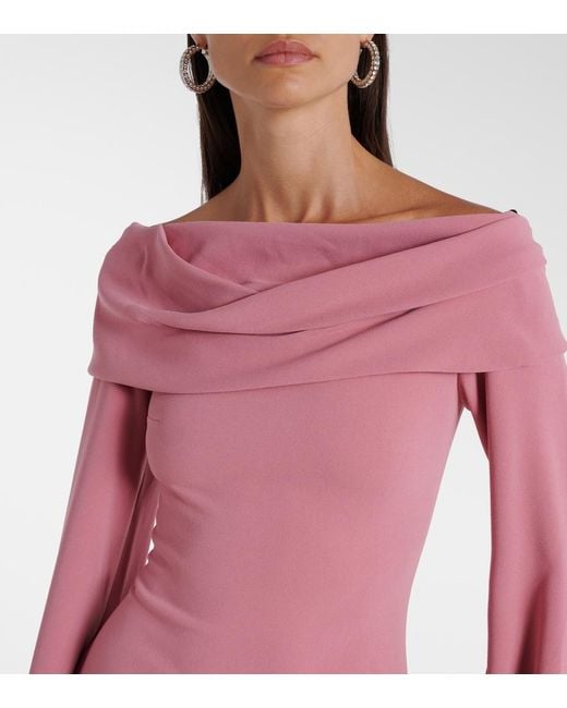 Solace London Pink Nuri Draped Gown