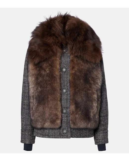 Moncler Brown Faite Virgin Wool Down Ski Jacket