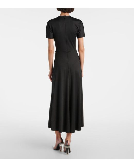 Victoria Beckham Black Gathered Midi Dress