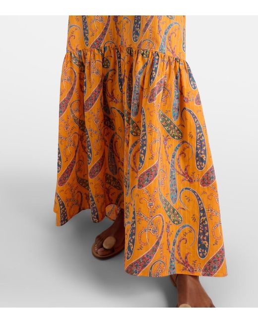 Etro Metallic Printed Cotton Cady Maxi Dress