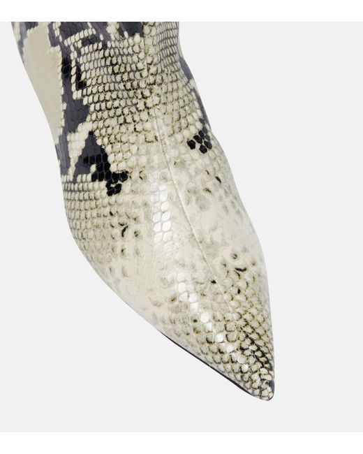 Jil Sander Green Snake-effect Leather Boots