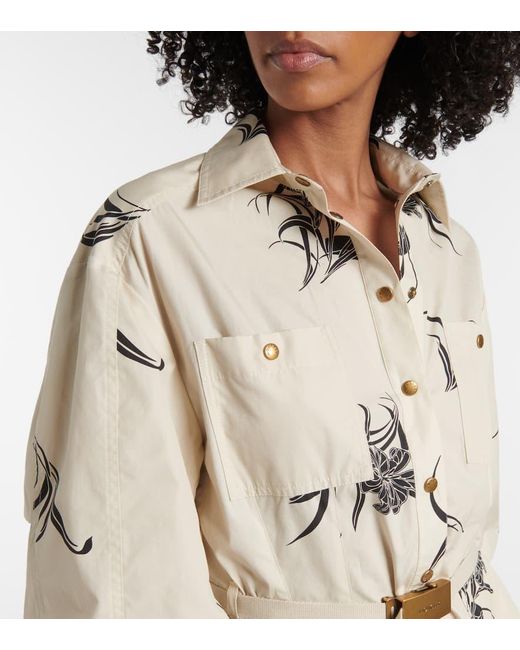 Moncler Natural Hemdblusenkleid Aus Baumwollpopeline
