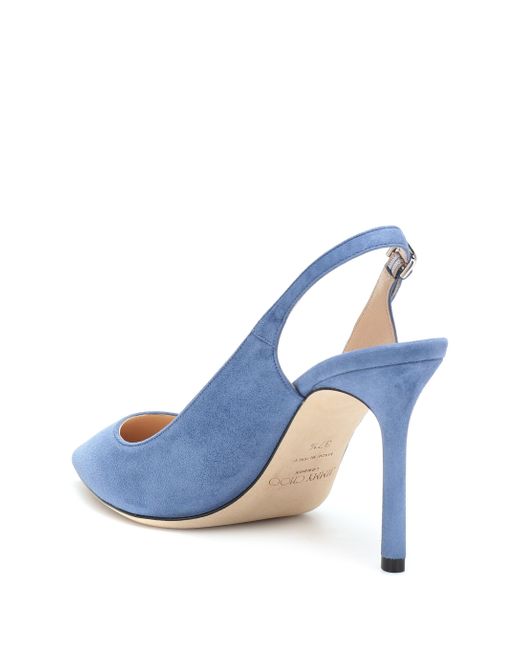 Jimmy Choo Erin 85 Suede Slingback Pumps in Blue - Lyst