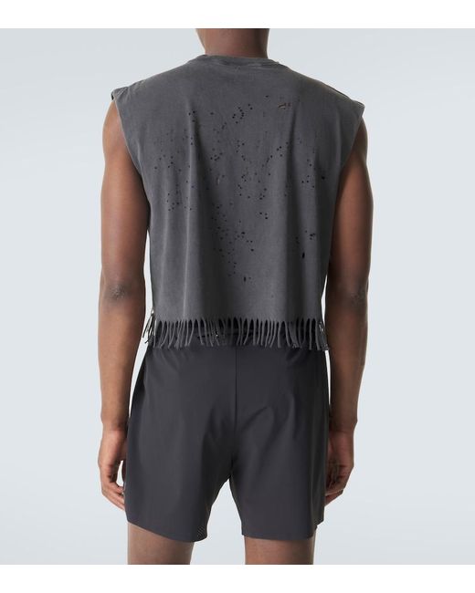 Satisfy Blue Mothtech Cropped Cotton Jersey Tank Top for men