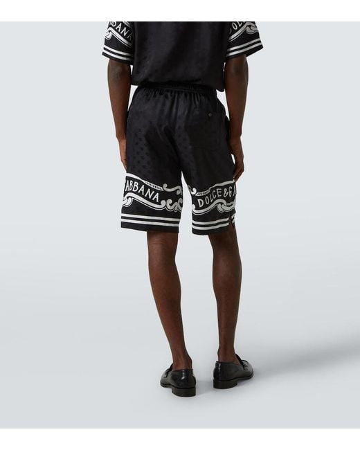 Dolce & Gabbana Black Silk Shorts for men