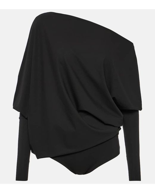 Wolford Black Gathered Jersey Bodysuit