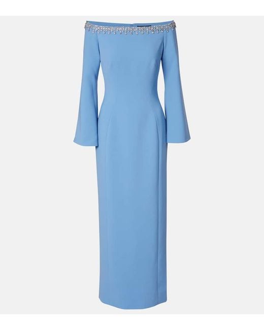 Jenny Packham Blue Lima Embellished Maxi Dress