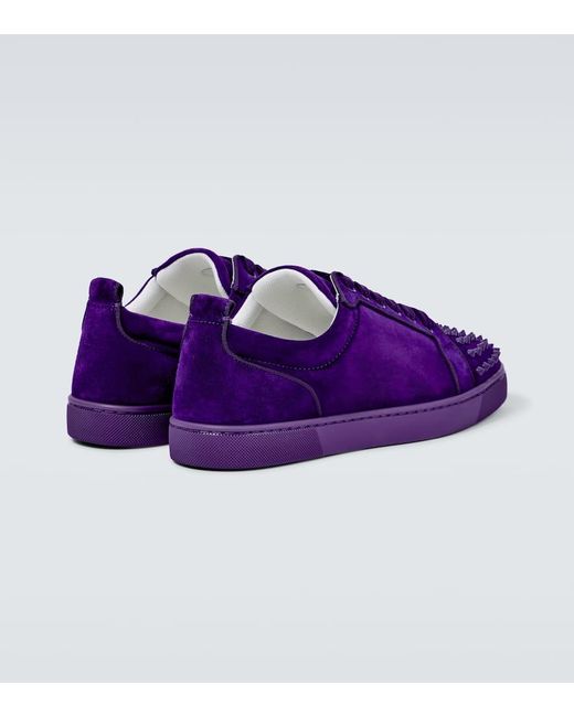 Christian Louboutin Sneakers Louis Junior Spikes aus Veloursleder in Purple für Herren