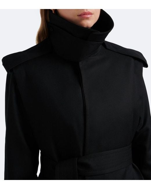 Victoria Beckham Black Philippa Virgin Wool Twill Trench Coat