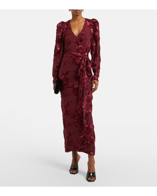 ROTATE BIRGER CHRISTENSEN Red Midikleid Aus Mesh