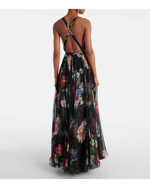 Dolce & Gabbana Black Robe Aus Seidenchiffon