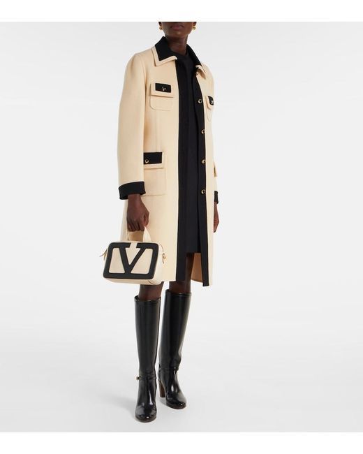 Valentino Natural Belted Wool And Cashmere Coat