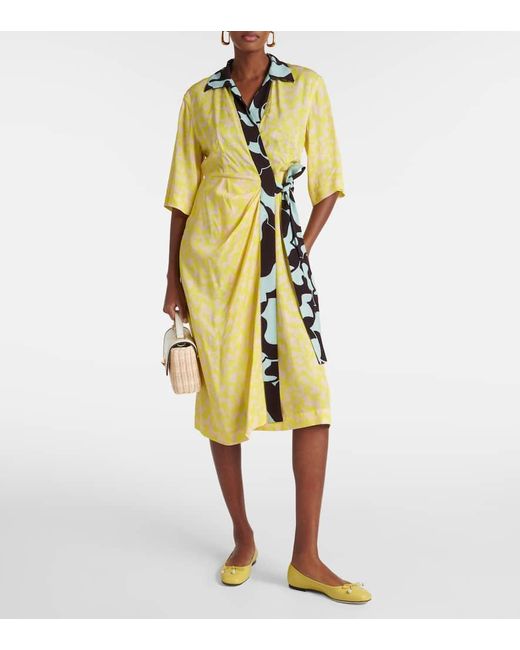 Jimmy Choo Yellow Elme Bow-Detail Leather Ballet Flats