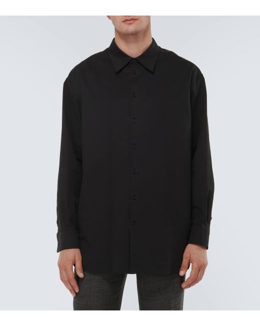 The Row Black Lukre Oversized Cotton-blend Poplin Shirt for men