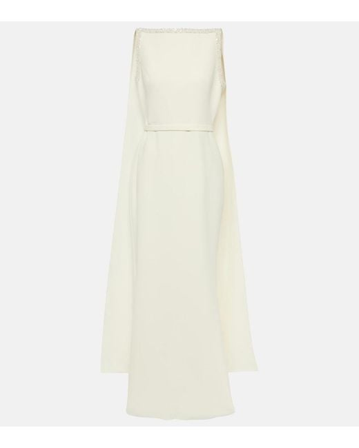 Safiyaa White Bridal Ginevra Embellished Gown