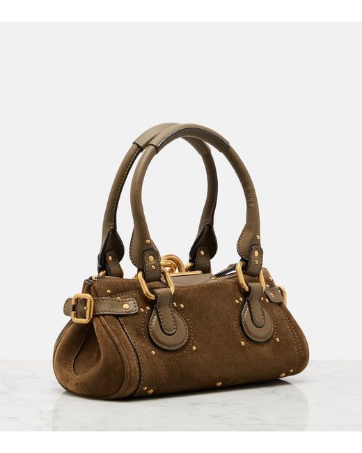 Chloé Brown Paddington Small Suede Shoulder Bag
