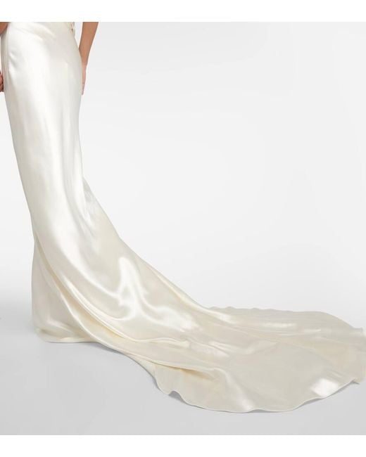 Bridal - Gonna lunga Dree in raso di seta e lana di Danielle Frankel in White