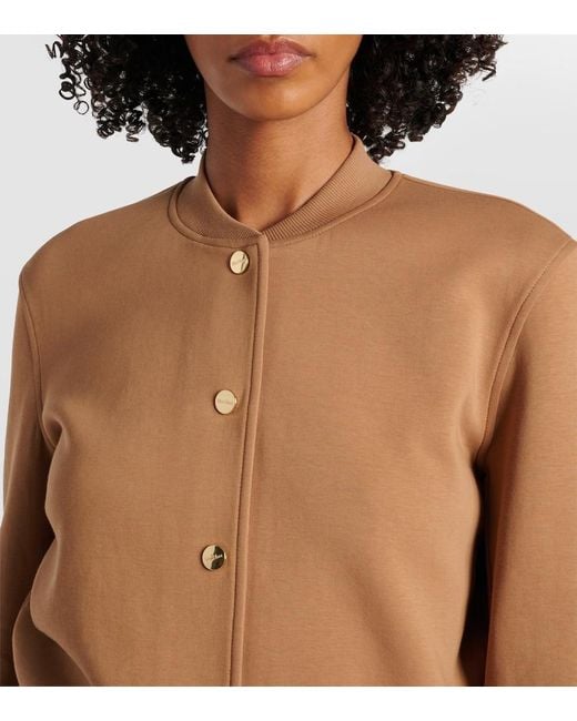 Max Mara Brown Cropped-Jacke Aus Einem Baumwollgemisch
