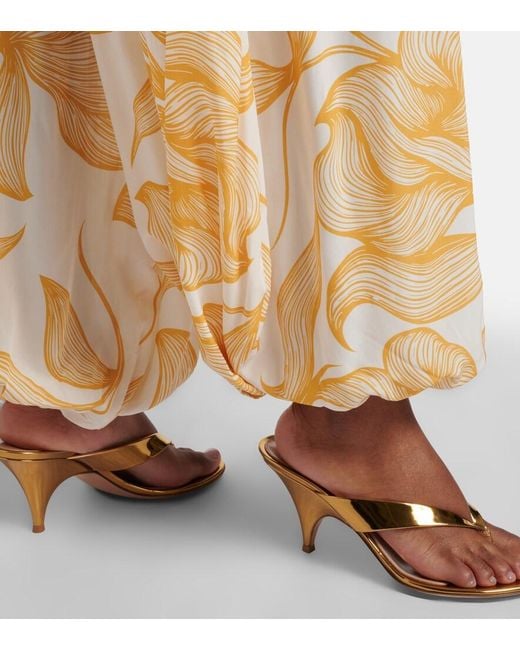 Adriana Degreas Metallic Printed Balloon Pants