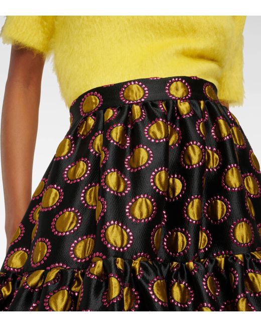 LaDoubleJ Brown Oscar Jacquard Midi Skirt