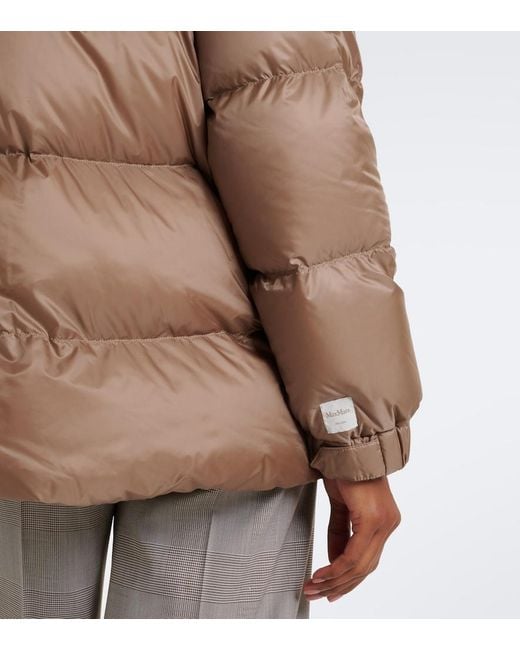 Max Mara Brown The Cube Hooded Quilted Down Jacket